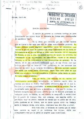 19890216_Mérida_Correspondencia de D. Antonio Tinoco