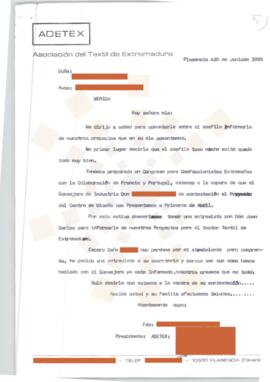 19950616_Plasencia-Mérida_Correspondencia del Presidente de la Asociación Del Textil de Extremadu...