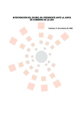19961031_Cáceres_Intervención del Presidente ante la Junta de Gobierno de la Universidad de Extre...