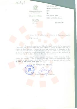 19940523_Mérida_Correspondencia de la Delegada del Gobierno en Extremadura.