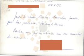 19930828_Correspondencia de (el Consejero de Presidencia en la Junta de Extremadura).