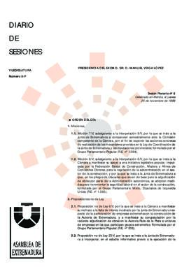 19991125_Mérida_Diario de Sesiones V Legislatura