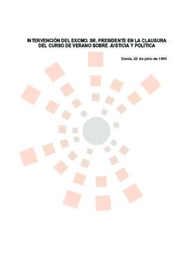 19930622_Denia_Intervención del Presidente en el Curso de verano sobre Justicia y Política.