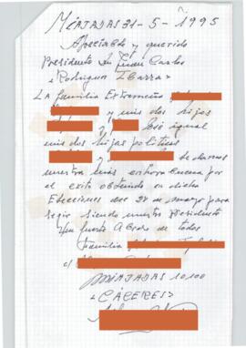 19950531_Miajadas-Mérida_Correspondencia de un ciudadano.