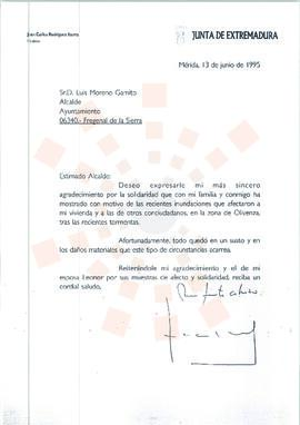 19950613_Mérida-Fregenal de la Sierra_Correspondencia al Alcalde del Ayuntamiento de Fregenal de ...