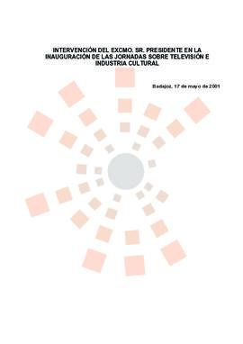 20010517_Badajoz_intervención del Presidente en las Jornadas sobre Televisión e Industria Cultural.