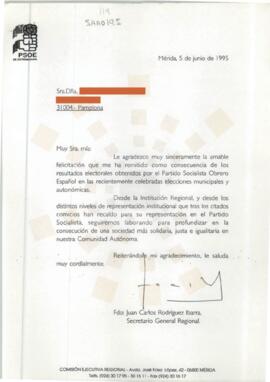 19950605_Mérida-Pamplona_Correspondencia a una ciudadana.