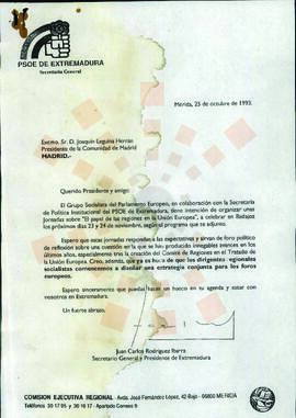 19931025_Mérida-Madrid_Correspondencia al Presidente de la Comunidad de Madrid.