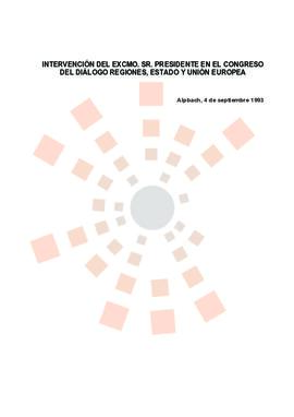 19930904_Alpbach_Intervención del Presidente en el Congreso del Diálogo Regiones, Estado y Unión ...