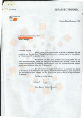 19930326_Mérida-Badajoz_Correspondencia de Juan Carlos Rodríguez Ibarra.