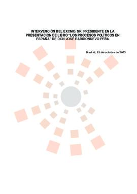 20031015_Madrid_Intervención del Presidente en la presentación del libro Los procesos políticos e...