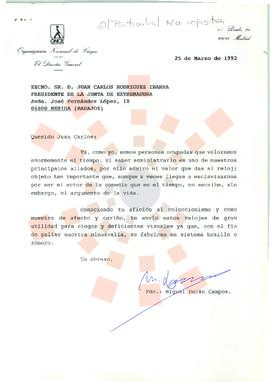 19920325_Madrid-Mérida_Correspondencia de D. Miguel Durán Campos