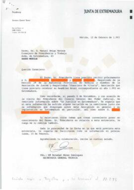 19930212_Mérida_Correspondencia interna de la Junta de Extremadura, de la Secretaria General Técn...