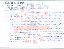 1996_Mérida-León_Correspondencia de D. Ángel Pertejo Alaiz