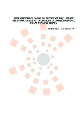 19940926_Madrid_Intervención del Presidente en el debate del Estado de las Autonomías del Senado.