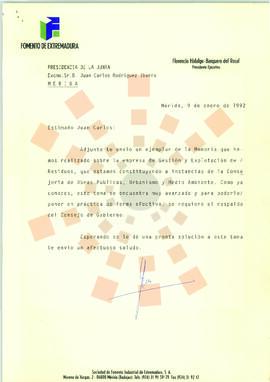 19920109_Mérida_Correspondencia de Florencio Hidalgo-Barquero del Rosal