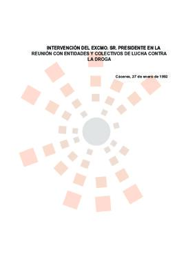 19920127_Cáceres_Intervención del Presidente en la reunión con entidades y colectivos de Lucha Co...