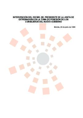 19990720_Mérida_Intervención del Presidente en la toma de posesión de los Consejeros de Gobierno ...