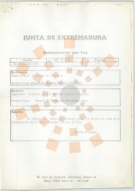 19951030_Correspondencia de D. Román Bolaños Expósito a D. Guillermo Fernández Vara