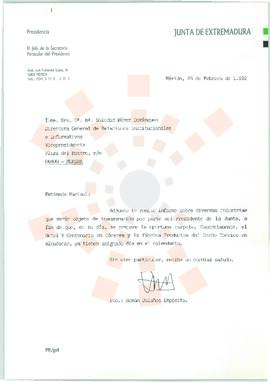 19920226_Mérida_Correspondencia de Román Bolaños Expósito a María Soledad Pérez Domínguez