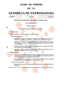 19840328_Diario de Sesiones de la Asamblea de Extremadura I Legislatura