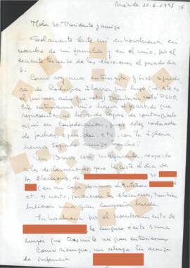 19930610_Mérida_Correspondencia de la Ministra de Asuntos Sociales de España.