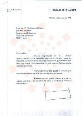 19950612_Mérida-Madrid_Correspondencia a la Jefe de la Secretaría de la Presidencia del Gobierno ...