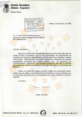 19960122_Madrid_Correspondencia de D. Felipe González