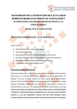 20161125_Madrid_Intervención del Presidente en el debate "El nacionalismo y el populismo, lo...