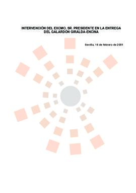 20010216_Sevilla_Intervención del Presidente en su recepción del galardón Giralda-Encina.