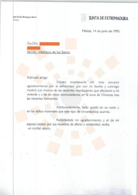 19950614_Mérida-Villafranca de los Barros_Correspondencia a una ciudadana.