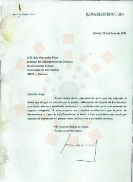 19930323_Mérida-Badajoz_Correspondencia a D. Julio Fernández Nieva