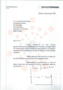 19950612_Mérida-Madrid_Correspondencia al Consejero Secretario de El Corte Inglés.