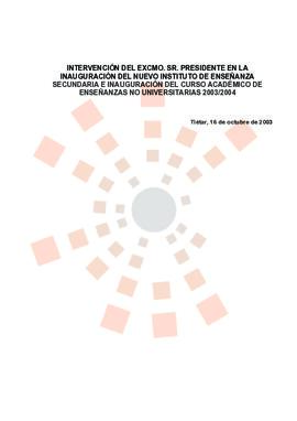 20031016_Tiétar_Intervención del Presidente en actos académicos.