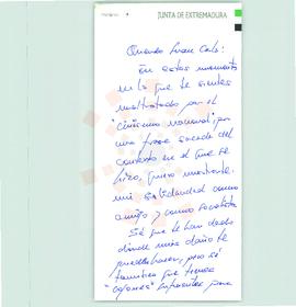 Correspondencia del Jefe de Gabinete de la Vicepresidencia de la Junta de Extremadura.