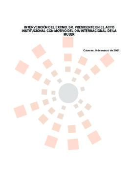 20010309_Cáceres_Intervención del Presidente en el Día Internacional de la Mujer.