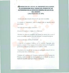 19940926_Madrid_Intervención del Presidente en el Debate del Estado de las Autonomías en la Comis...