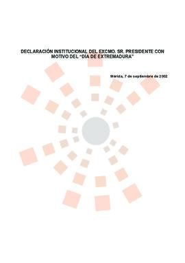 20020907_Mérida_Intervención del Presidente con motivo del Día de Extremadura.