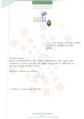 19950530_Badajoz-Mérida_Correspondencia de la Presidenta de la Asociación Provincial de Mujeres E...