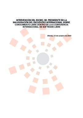 20051025_Mérida_Intervención del Presidente en la II Conferencia Internacional de Software Libre.