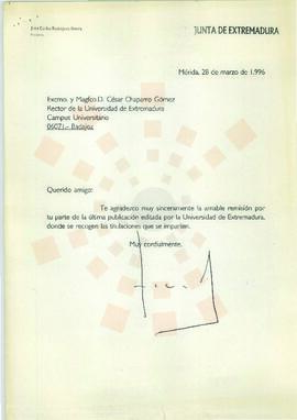 19960328_Mérida_Correspondencia a D. César Chaparro Gómez