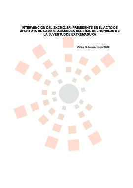 20020309_Zafra_Intervención del Presidente en la XXXII Asamblea General del Consejo de la Juventu...