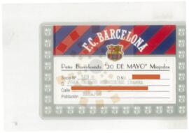 19881017_Miajadas_Tarjeta de socio: Peña Barcelonista "20 DE MAYO"