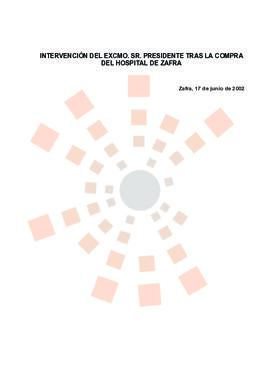 20020617_Zafra_Intervención del Presidente tras la compra del hospital de Zafra.