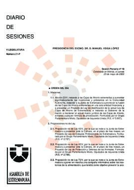 20000525_Mérida_Diario de Sesiones V Legislatura