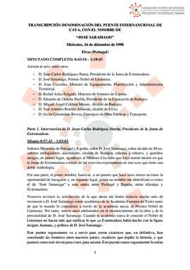 19981216_Elvas_Intervención del Presidente en la denominación del puente "José Saramago".