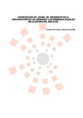 20020604_Cuacos de Yuste_Intervención del Presidente en las jornadas sobre "Las demandas soc...