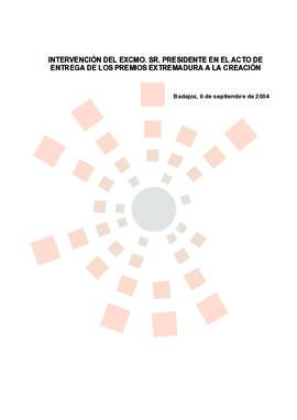 20040906_Badajoz_Intervención del Presidente en la entrega de los premios "Extremadura a la ...