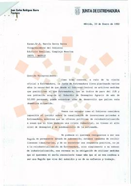 19920110_Mérida-Madrid_Correspondencia a D. Narcís Serra i Serra