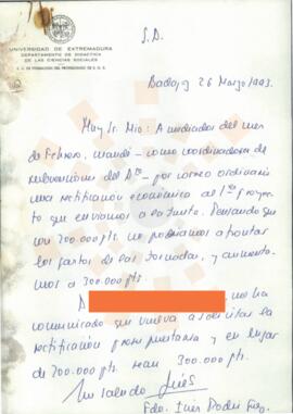 19930326_Badajoz_Correspondencia de Doña Inés Rodríguez